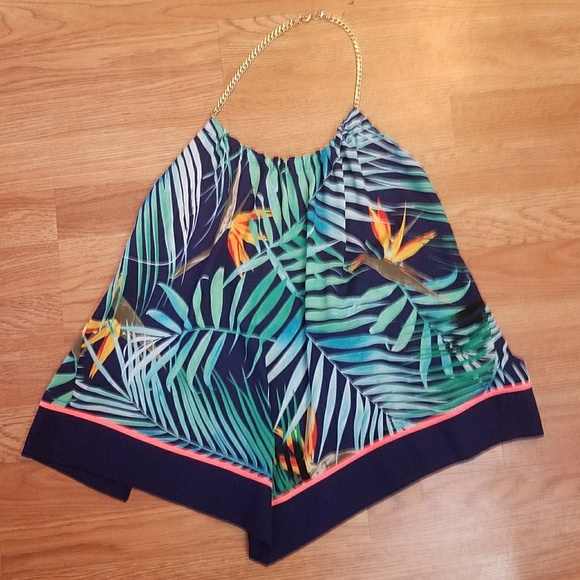 Express Tops - Tropical Halter Top